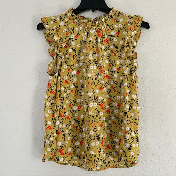 LOFT Tops - Loft Ruffle Sleeveless Floral Colorful Blouse Spring Large